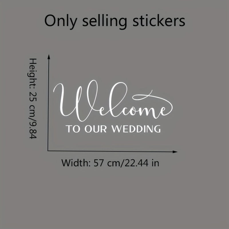Elegant White Wedding Welcome Mirror Vinyl Sticker Decal - Perfect for Wedding Decor and Signage
