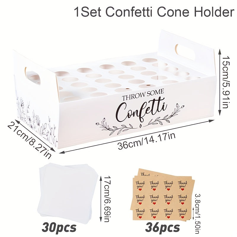 Elegant White Wedding Paper Cone Holder Box - Perfect for Rustic Wedding Decorations and Natural Scenes