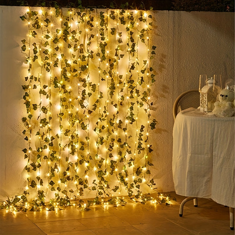 5M Battery Powered LED Leaf Fairy String Lights for Home and Garden Decor - Perfect for Holidays, Parties, and Gifts