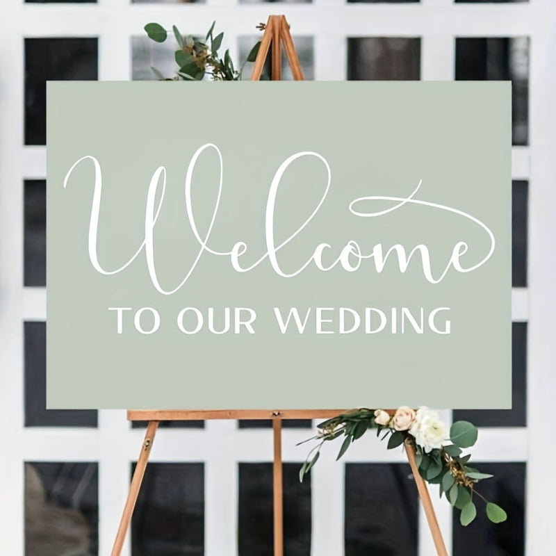Elegant White Wedding Welcome Mirror Vinyl Sticker Decal - Perfect for Wedding Decor and Signage