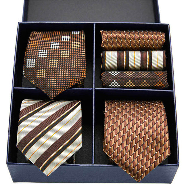 Men's ties with handkerchief set in gift box