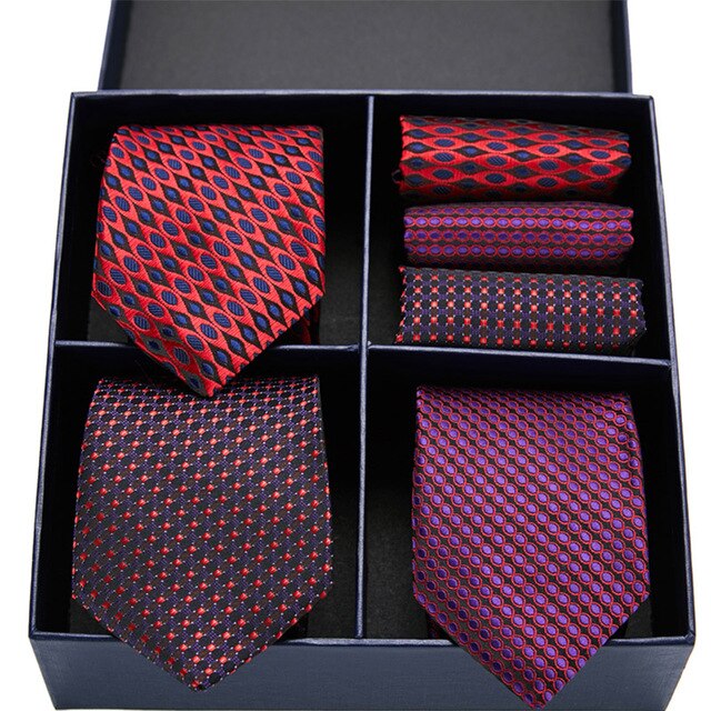 Men's ties with handkerchief set in gift box